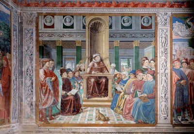 Life of St Augustine: St Augustine-undervisning i Roma (Fresco av Benozzo di Lese di Sandro Gozzoli