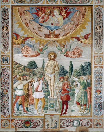 St. Sebastians martyrium av Benozzo di Lese di Sandro Gozzoli