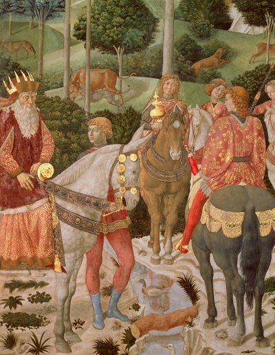 Piero de Medici (1416-69) som Caspar, detalj fra The Procession of the Magi, ca. 1459-60 av Benozzo di Lese di Sandro Gozzoli