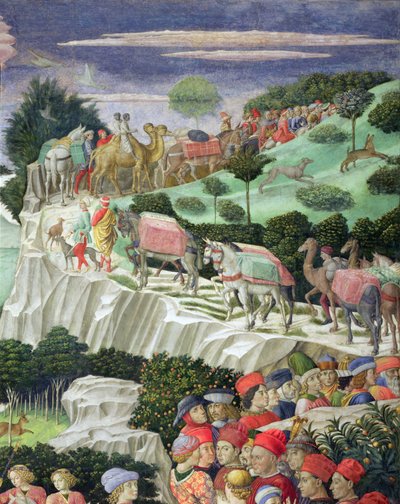 Prosesjon av Melchior, fra Magi-kapellet (detalj av 70601) av Benozzo di Lese di Sandro Gozzoli