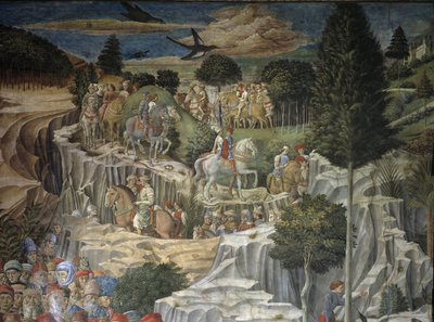 Prosesjon av magi med Laurent den storslåtte (fresco av Benozzo di Lese di Sandro Gozzoli