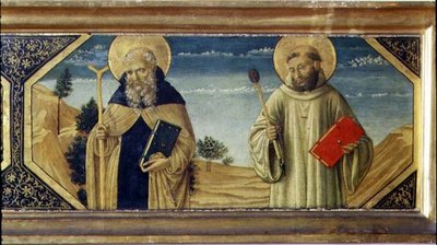St. Anthony Abbot og St. Benedict (panel) (detalj av 78957) av Benozzo di Lese di Sandro Gozzoli