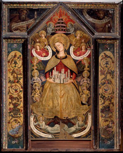 Englenes jomfru (olje på panel av Benozzo di Lese di Sandro Gozzoli