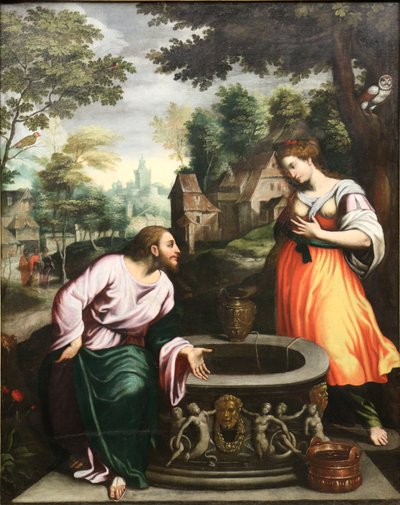 Jesus og den samaritanske kvinnen. av Benvenuto Tisi