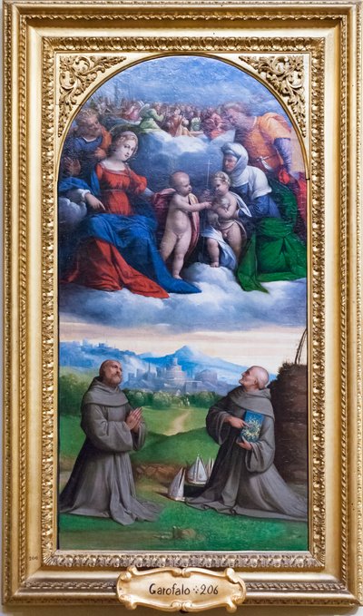Hellige familie og helgener av Benvenuto Tisi da Garofalo