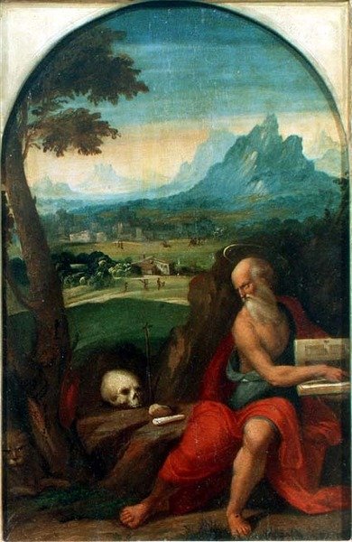 St. Jerome (panel) av Benvenuto Tisi da Garofalo