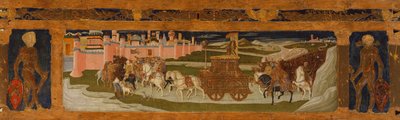 Predella panel: Triumph of David (maleri på tre) av Benvenuto di Giovanni