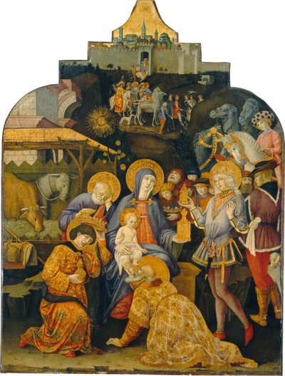 Tilbedelsen av magiene, ca. 14701475. av Benvenuto di Giovanni