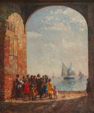 Tilbakelevering av fiskebåter, ca. 1920. av Beppe Ciardi