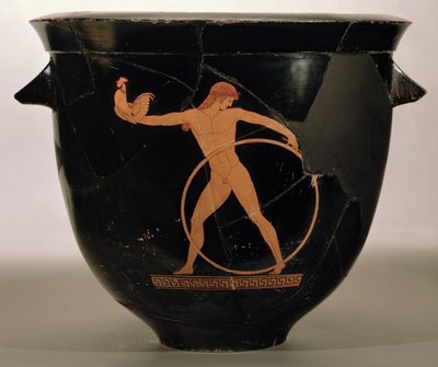 Attisk klokkekrater med rød figur som viser Ganymedes, gresk, ca. 500-480 f.Kr. (keramikk) av Berlin Painter