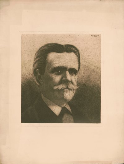 Portrett av komponisten Vincent d'Indy 1851-1931, 1910. av Bern Klene