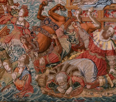 flamsk billedvev. Serien The Honours. Fortune, The Way to the Honours (La Fortuna, Camino de los Honores). Femte billedvev i serien. Modelltegnere fra kretsen til Bernard van Orley og Jan Gossaert de Mabuse. Produksjon Pieter van Aelst, Brusse av Bernaert van (circle of) Orley
