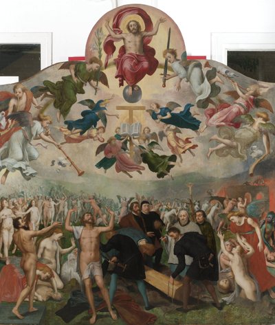 Den siste dom og begravelsen av de døde av Bernaert van (circle of) Orley
