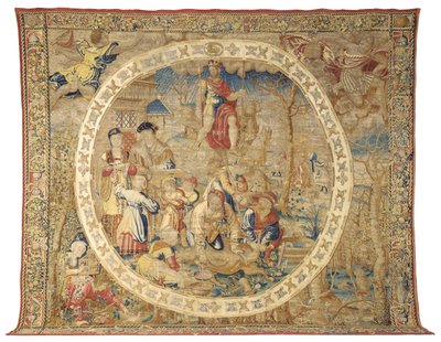 Brussel allegorisk billedvev som viser desember måned fra "Medaljongmånedene", ca. 1525 av Bernard van Orley