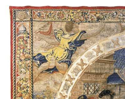 Brussel allegorisk billedvev som viser desember måned fra "Medaljongmånedene", ca. 1525 av Bernaert van Orley