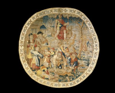 Brussel allegorisk billedvev som viser desember måned fra "Medaljongmånedene", ca. 1525 av Bernaert van Orley