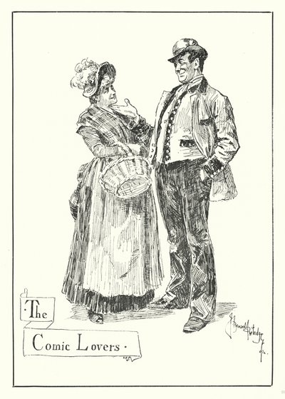 The Comic Lovers (gravering) av Bernard (after) Partridge