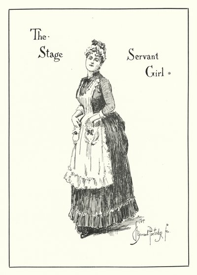 The Stage Servant Girl (gravering) av Bernard (after) Partridge