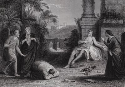 "Herren ga og Herren tok bort, velsignet være Herrens navn" (gravering) av Bernard (after) Picart