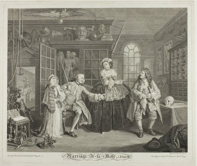 Plate tre, fra Marriage a la Mode av Bernard Baron