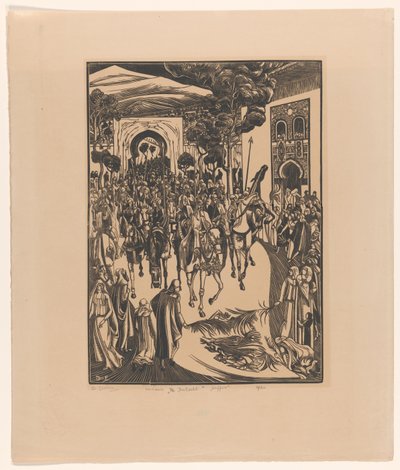 De Intocht (original tittel på objekt) Saffia (original tittel på objekt) av Bernard Essers (signed by artist)
