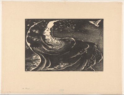 De vloed (original tittel på objekt) av Bernard Essers (signed by artist)