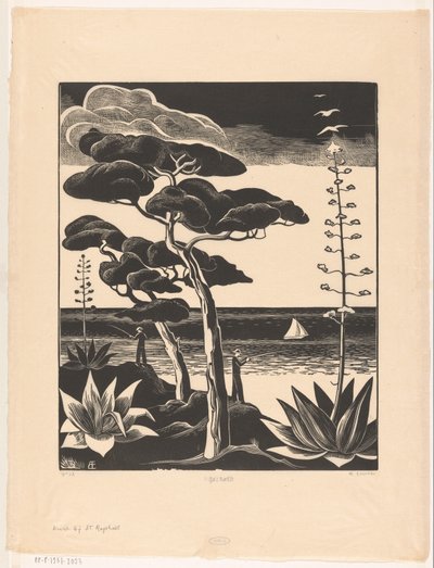 Kysten ved Saint-Raphaël (original tittel på objektet) av Bernard Essers (signed by artist)