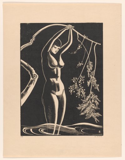 Naken kvinne med gren av Bernard Essers (signed by artist)