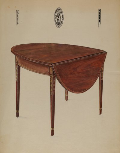 Pembroke-bord (dråpeblad) av Bernard Gussow