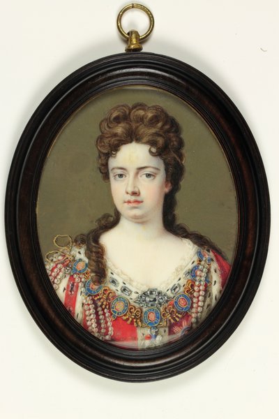 Dronning Anne (akvarell på elfenben) av Bernard III Lens