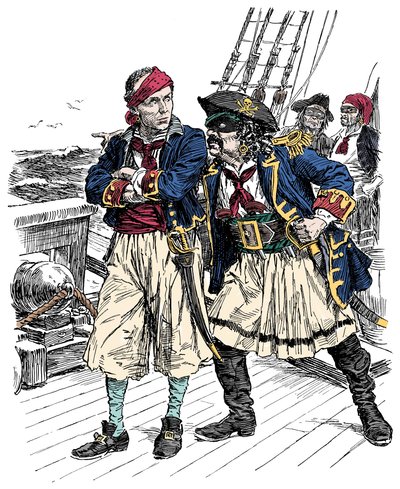 To truende pirater, illustrasjon av Bernard Partridge (1861–1945) fra «Punch!» 1909 av Bernard John Partridge