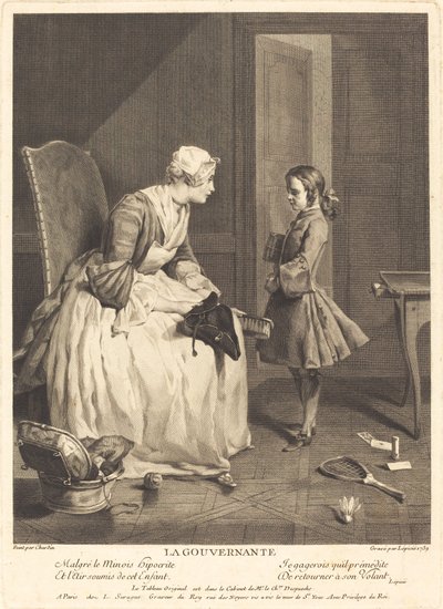 Guvernante av Bernard Lépicié after Jean Siméon Chardin