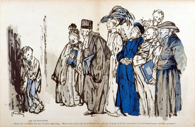 Fattige barn og veldedighetsstøtter - i "L'Plate au Butter: l'enfance culpable", av Bernard Naudin (1876-1946) av Bernard Naudin