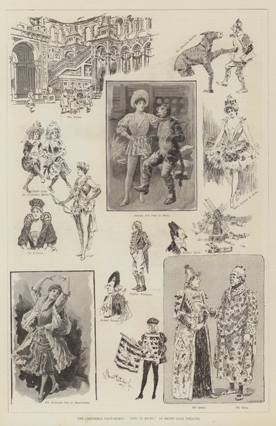 The Christmas Pantomimes, Puss in Boots, på Drury-Lane Theatre av Bernard Partridge