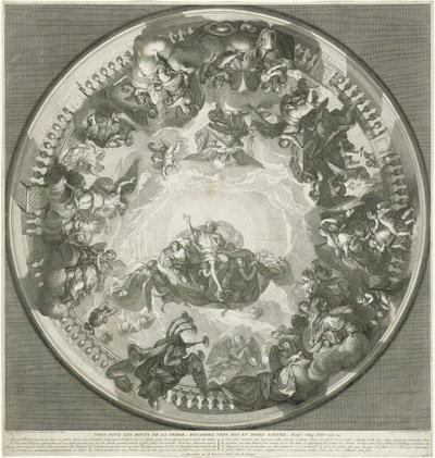 Takmaleri som viser Kristus som sender Den Hellige Ånd til jorden av Bernard Picart (workshop of)