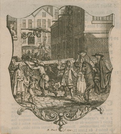 En scene fra London, datert 1720 av Bernard Picart