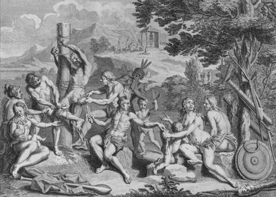 Fange ofret av antis, 1723. av Bernard Picart