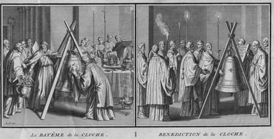 The Baptism of the Bell and Benediction of the Bell, 1724. av Bernard Picart