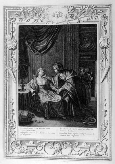 Leucothoe forført av Apollo i form av Eurynome, 1733 av Bernard Picart
