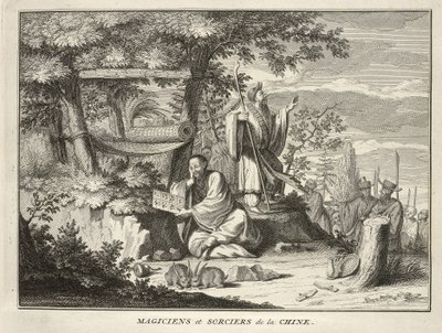 Magikere og trollmenn i Kina, fra religiøse seremonier og skikker for alle verdens folk, pub.1736 av Bernard Picart