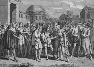 Måten Lyncas gifter seg på med They of his Blood, 1723. av Bernard Picart