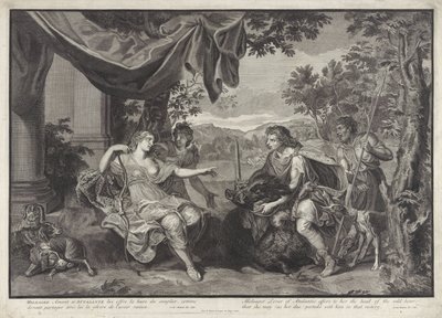 Meleager gir det kaledonske villsvinhodet til Atalanta History of Meleager (serietittel) av Bernard Picart