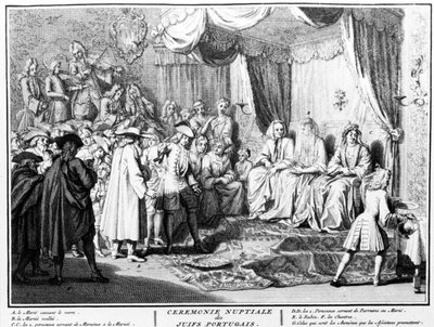 Bryllupsseremoni for portugisiske jøder i Amsterdam, 1723 av Bernard Picart