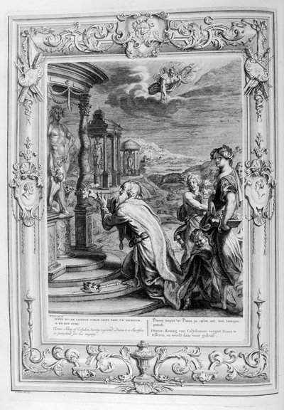 Oeneus, konge av Calydon.. blir straffet for sin ugudelighet, 1733 av Bernard Picart