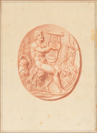 En av seks cameoer med mytologiske og klassiske emner (rødt kritt på papir) av Bernard Picart