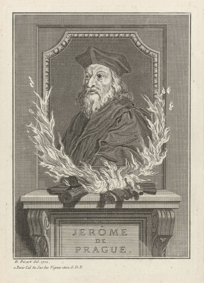 Portrett av Jerome av Praha, 1712 av Bernard Picart