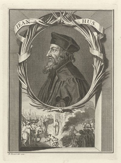 Portrett av John Hus, 1712 av Bernard Picart