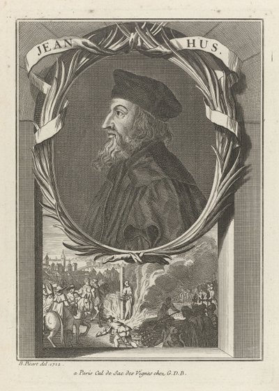 Portrett av John Hus, ca 1720 av Bernard Picart