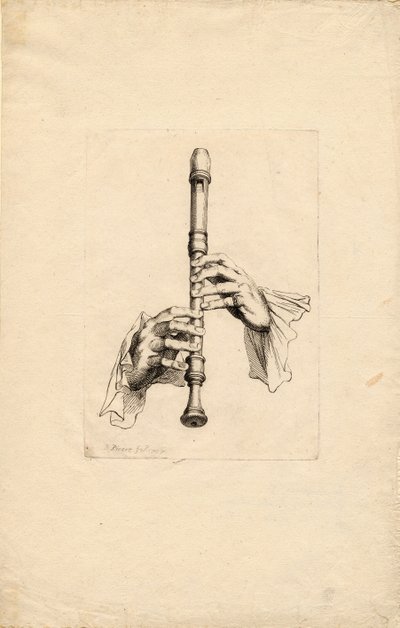 Recorder Players Hands, um 1700 av Bernard Picart