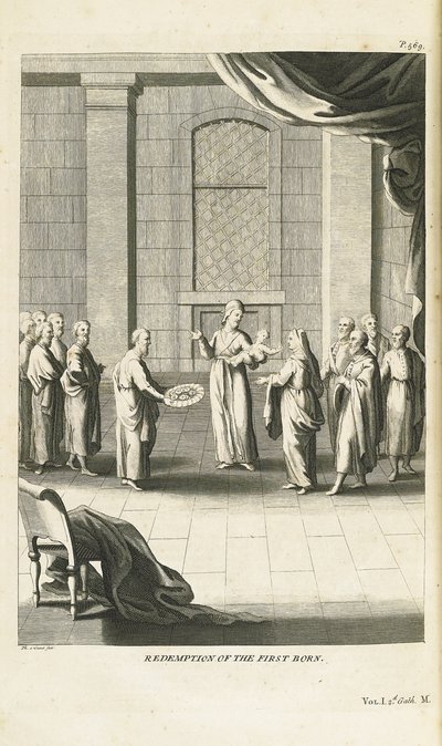 Forløsning av den førstefødte sønn, 1735-1739 av Bernard Picart